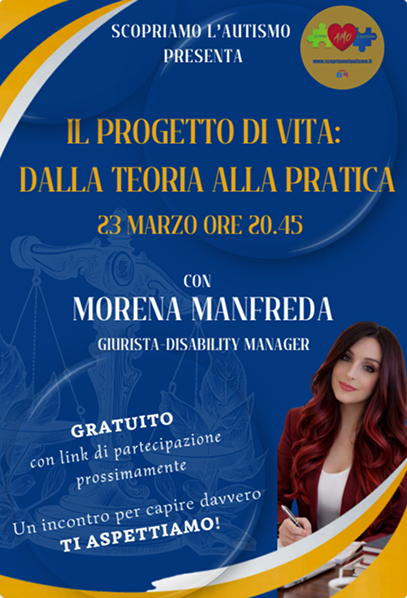 Locandina del webinar “Il progetto di vita: dalla teoria alla pratica”