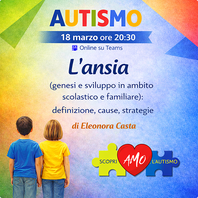 Locandina del webinar sull’ansia in ambito scolastico e familiare